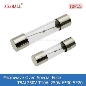 10PCS 전자  전원 퓨즈 T8AL250V 6x30MM 5x20MM  Midea Galanz 용 시간 지연 유리관
