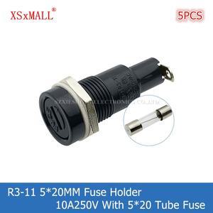 5PCS R3-11 5x20MM 퓨즈 홀더 10A250V 패널 장착 고온 저항 베이클라이트 베이스 튜브
