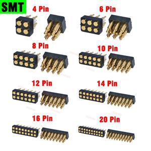 수스프링 장착 포고 핀 커넥터 이중 열 표면 마운트 SMT DIP 높이 7.0mm 피치 2.54mm 4 6 8 10 12 14 16 20