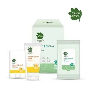 [그린핑거]그린핑거 선크림/선밤%2b클렌징 티슈 30매