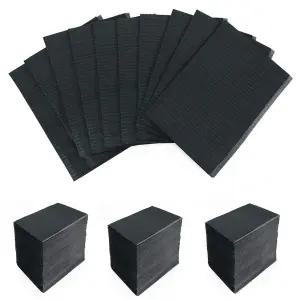 일회용 치과용 턱받이 천 125개 13X18인치 타투 테이블 커버 클린 패드 개인용 방수 로트 용품 시트 (블랙