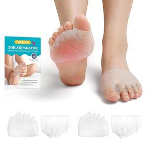 태조스 발가락 분리기 및 여성 남성용 중족골 패드 - 젤 스페이서, 를 위한 발 쿠션 4Pcs, 중족골통, 모튼 u2019s 뉴로마, 장시간 서 있거나 걷는