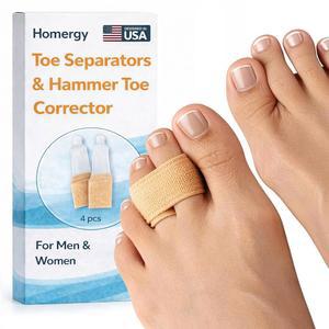 남성 및 여성용 호머 해머 토 교정기 u2013 4팩 재사용 가능한 발가락 랩 & 테이프, 부러짐, 구부러짐 겹쳐짐 발가락을 위한 부드러운 이중 레이어 패브릭 부목 정렬