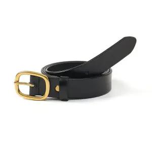 [알티피아]TBZ 블랙 골드 소가죽 여성 포인트 벨트 S-5 허리끈