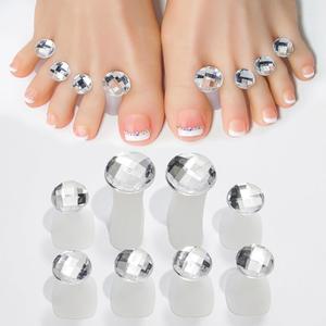 매니큐어 페디큐어용 8pcs 토 분리기, 발용 실리콘 스페이서, 스트레처, 스프레더, 폴란드 가드(라운드 다이아몬드)