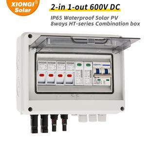번개 보호 기능이 태양 광 발전 PV 결합기 상자 2 입력 1 출력 DC 600V 퓨즈 MCB SPD 방수 IP65