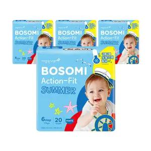 보솜이 액션핏 썸머 팬티 기저귀, 점보형, 20매, 4입, 1개(80매)