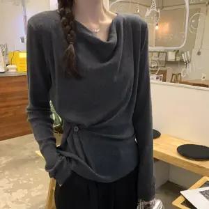 여성 니트 DHH-L26 긴팔 포인트 터틀넥 랩