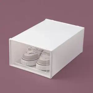 신발정리함 플립 신발보관함 슈박스 신발정리대 슈케이스 2p세트 신발정리함 화이트 D