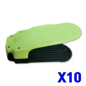 형광투톤 싱글슈즈랙 10세트 수납 공간활용 신발정돈