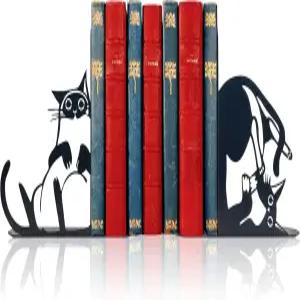 귀여운 고양이 금속 책꽂이를 위한 책꽂이 장식용 오브제 홈 오피스 책상 책장 장식 애호가 여성용 선물
