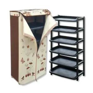 부직포커버 조립식 신발장 신발정리 수납선반 대형6단