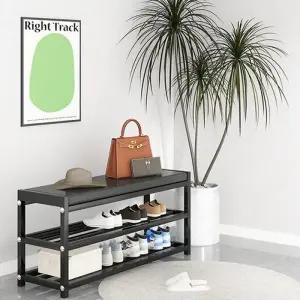 75cm 벤치형 3단 신발장 현관 수납장 현관 철제 벤치