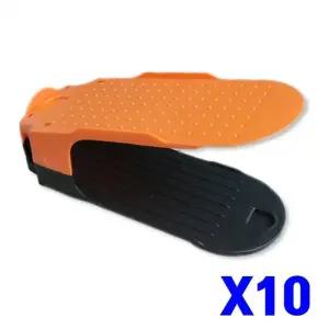 공간활용 오렌지투톤 싱글슈즈랙 슈즈렉 수납 10세트