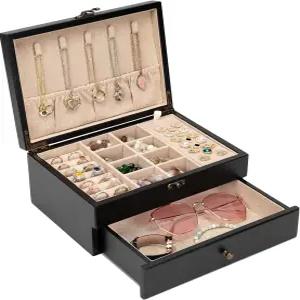 여성용 핀조베코 주얼리 박스 보관용 러스틱 나무 정리함 귀걸이 링 목걸이 팔찌 농가 스타일 및