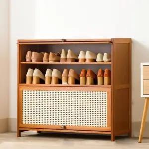 변형없는 파손 라탄 대나무 신발장 통기성 4단 80cm 방지 신발정리함 오염