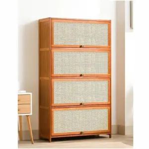 통기성 8단 라탄 방지 오염 파손 대나무 변형없는 신발정리함 70cm 신발장