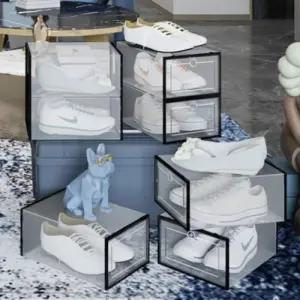 신발케이스 신발정리함 투명 슈케이스 DIY신발장 슈박스 신발정리함 블랙 신발정리대