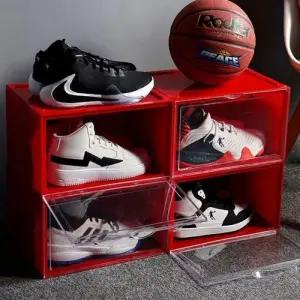 레드 자석도어 신발정리대 슈케이스 신발정리함 슈박스 DIY신발장 신발정리함 슈락커