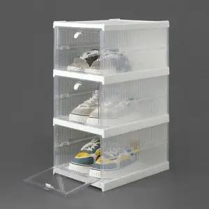 신발정리대 신발정리함 DIY신발장 슈케이스 접이식 화이트 신발정리함 3단 슈박스 DIY