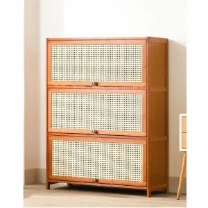 대나무 오염 신발장 통기성 70cm 변형없는 6단 신발정리함 파손 방지 라탄