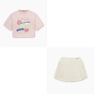 [갤러리아] 베네통키즈  크롭티셔츠플리츠치마레깅스 QATS09531/QALG05531/PC