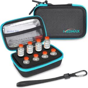 손잡이 스트랩과 카라비너가 있는 메드맥스 인슐린 바이알 냉장고 보관 정리함 케이스 알루미늄 호일 메쉬