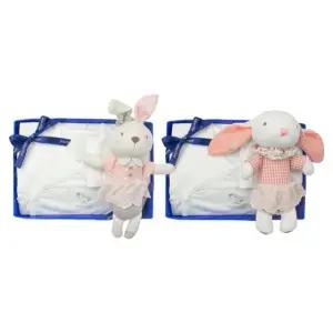 [갤러리아] (압소바출산,태교,배냇저고리세트)구름말배냇저고리+토끼딸랑이세트(A1B-10104SET)