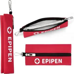 BBOM 에피펜 휴대용 케이스 안전한 카라비너가 있는 접이식 파우치 1-2개의 자동 인젝터를 위한 컴팩트