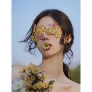 꽃잎안대 꽃 눈가리개 메쉬 촬영용 국화 눈가리 가리는 갑 양면 베일 플라워 실크