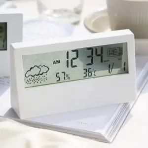 탁상시계 온알찬도습도시계 하루일상 디지털 온습도 화이트