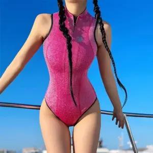 프리다이빙 핫핑크 패션 수영복 바디슈트 수트 바다수영 스노쿨링