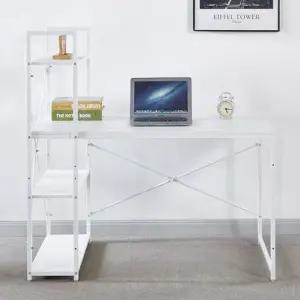 베이직 H형 선반 책상 1200x600 화이트 오피스 테이블 책상