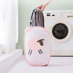 햄퍼 접이식 재활용바구니 대용량빨래바구니 매쉬 핑크 바구니 세탁물 이동식