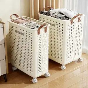 바퀴달린 접이식 빨래바구니 M 바스켓 이동식 빨래통