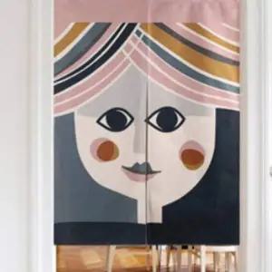 [콩심팥심](여자얼굴) 가림천 주방창커튼 ZF 반커튼 예쁜커텐 공간분리