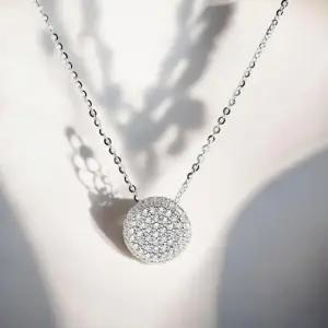 패션목걸이 게더릭 실버925 백금도금 써클 큐빅 목걸이