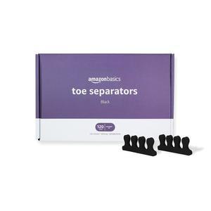 아마존 베이직 발가락 분리기, 블랙, 솔리드, 120개, 라지