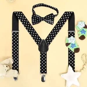 ZF 멜빵 땡땡이 블랙 어린이