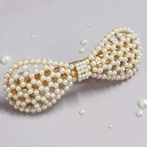 진주 ZF 바레트 둥근리본 자동핀