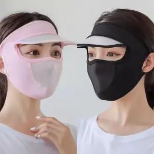 모자마스크 여성 썬캡 햇빛가리개 여름챙 여성썬캡 썬바이저 마스크모자