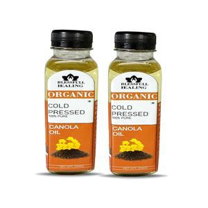한 요리를 위한 블레스풀 힐링 콜드 프레스 카놀라 오일 250ml / 8.45파운드 온스 팩 2개