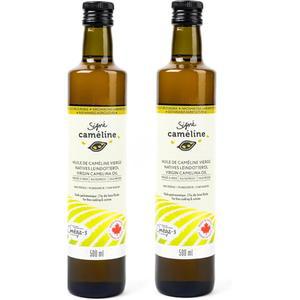 콜드 프레스 버진 카멜리나 오일, 500mL X 2 바이 시그네 카멜라인 | 높은 스모크 포인트 475 F | 오메가-3 및 비타민 E 풍부 | 올리브 오일 대체품 | | 캐나다산 | 변형 없음