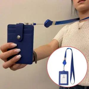 카드지갑 사원증 블루 목걸이 케이스 ZF 릴홀더