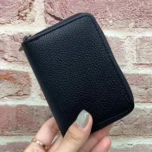 지퍼형 ZF 블랙 아코디언 카드지갑