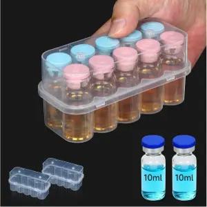 Firdge용 DawnBox 10ml 바이알 홀더 펩타이드 케이스 냉장고용 PCS 10샷 및 인슐린 정리함 2개 10mL 유리
