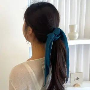 리본 스카프 다크그린 ZF 곱창머리끈