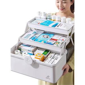 약상자 키트 보관함 휴대용 3층 구급함 가정용 초대형 아이보리 약보관통 구급상자