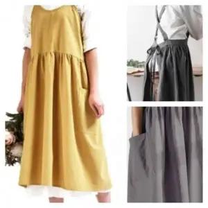 린넨 앞치마 옐로우 플로리스트앞치마 요양보호사앞치마