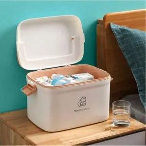 [콩심팥심]약상자 구급함 대형 약보관함 2단 화이트